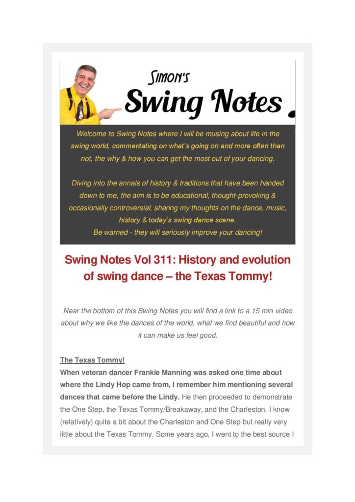 Swing Notes Vol 311 History And Evolution Of Swing Dance The Texas